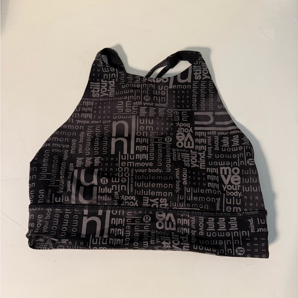 Lululemon Energy High-Neck Longline Bra Medium Support Ombre Black Multi size 8 - Picture 3 of 6